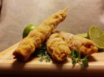 Espeto de frango com bacon